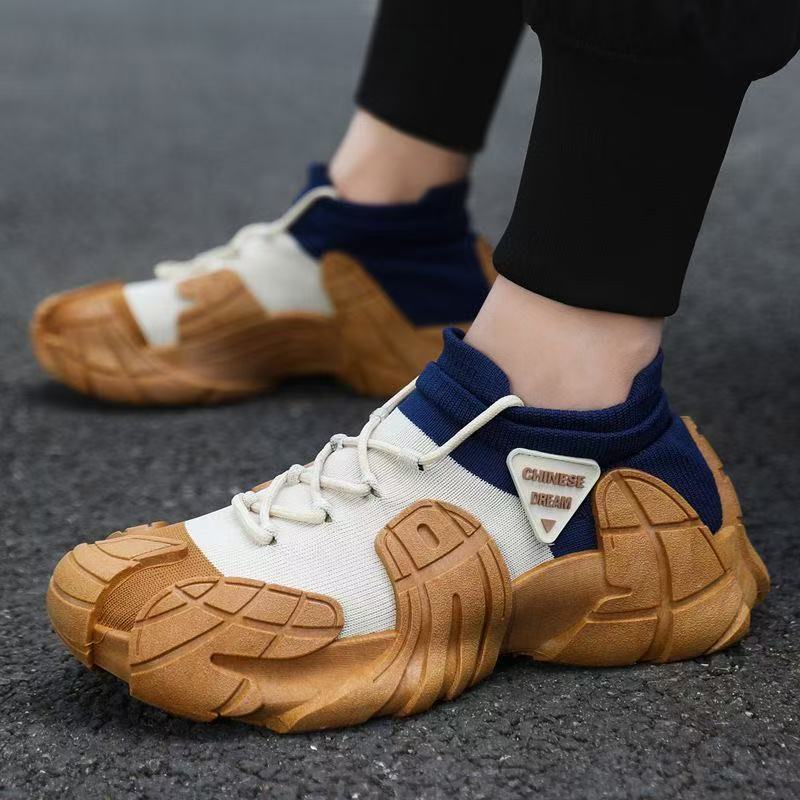 

Men s shoes spring new men s shoes fly-woven breathable mesh casual socks shoes soft sole light 45