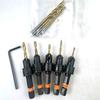 11Pieces Metal Coated Countersink Drill Bit Featuring 1/4Inch Hex Shank Adjustable Depth for Woodworking