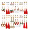 European & American Christmas Earrings: Cute Santa Claus & Snowflake Tassel Set for Women