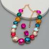 Crystal Necklace Chain Collar Women Cube Statement Earrings Jewelry Gift