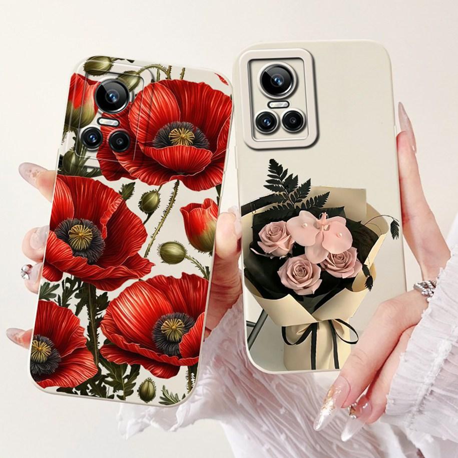For Realme GT Neo 3 5G Case New Fashion Flower Shockproof Silicone Soft TPU Matte Cover For Realme GT Neo3 80W GTNeo3 Phone Bags