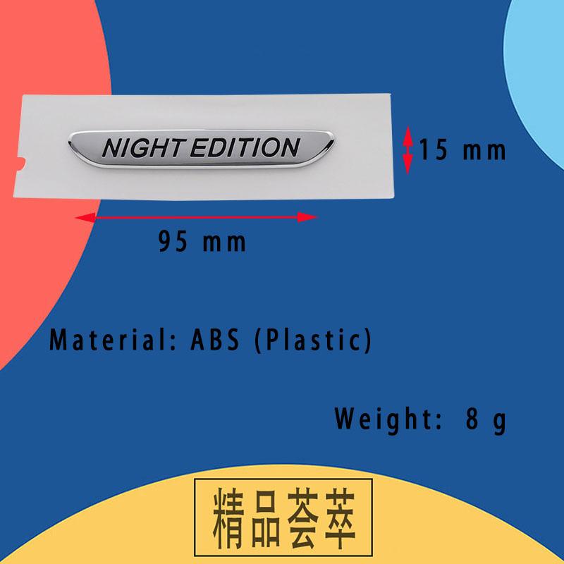 3D Auto Styling Premium ABS NIGHT EDITION für Kotflügel Heck Aufkleber Emblem Badge
