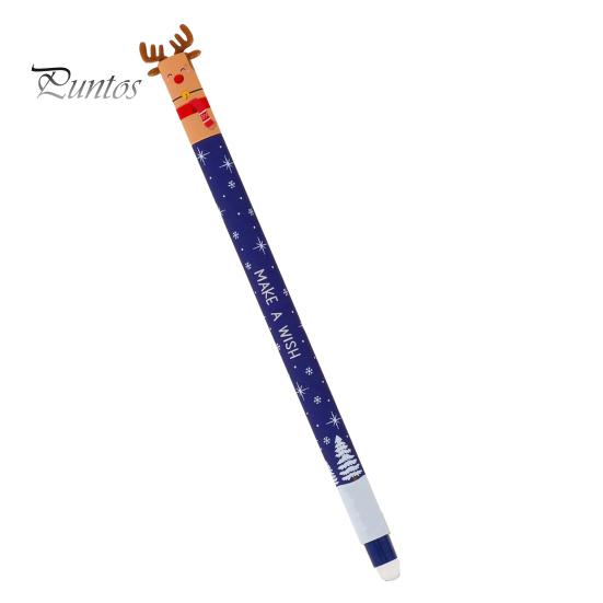 Reindeer Pen Erasable Set Christmas Theme Santa Elf Design Stationery Supplies Smooth Writing Pens for Students Teachers Cute Holiday
