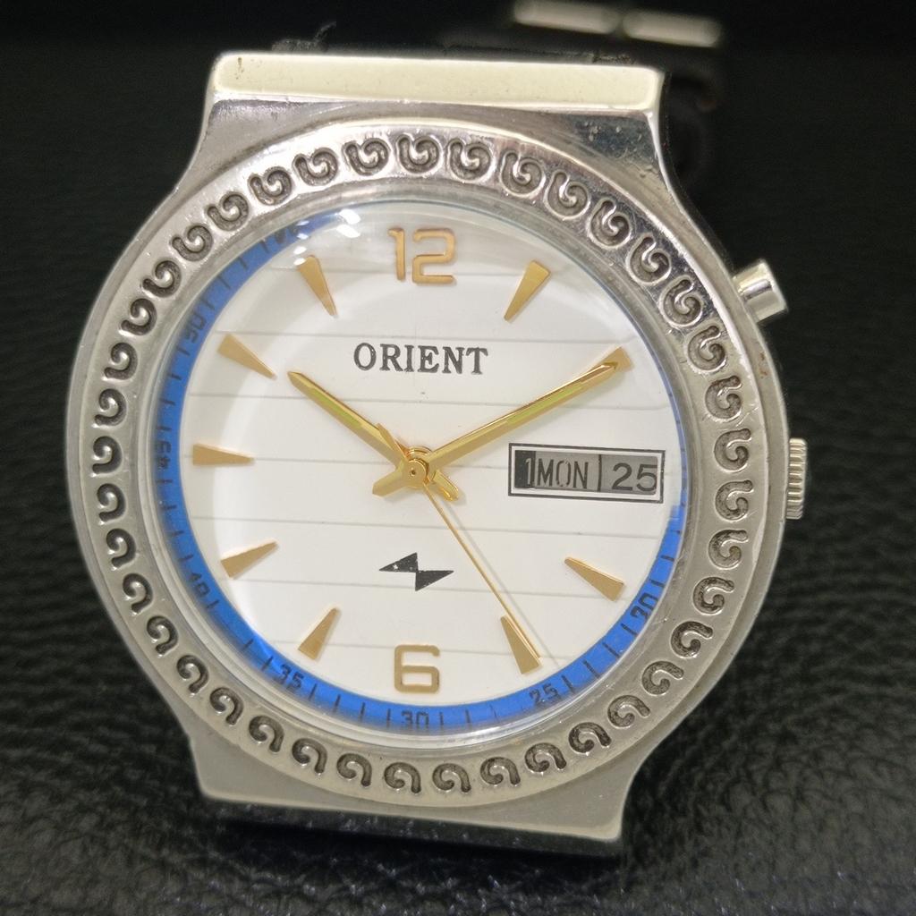 VINTAGE ORIENT AUTOMATIC JAPAN MENS WHITE COLOR DIAL WATCH a700155-5 R201-a700155