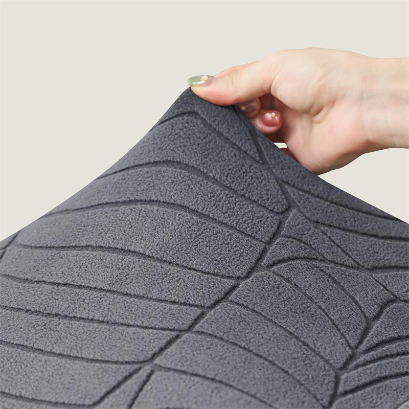 Coprisedia a Orecchie Elasticizzato Nordico con Motivo a Foglie Jacquard Copridivano con Copricuscino Seduta Copritavolino Lavabile Decorazioni per la Casa