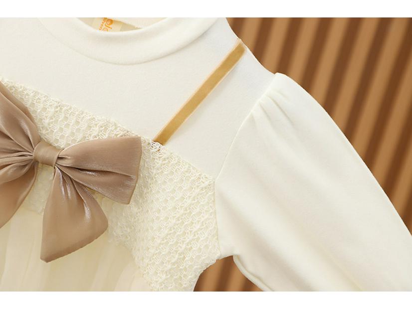 Hui Ai Girls' Korean Style Mesh Dress - 2023 Spring/Autumn Sweet Princess Outfit