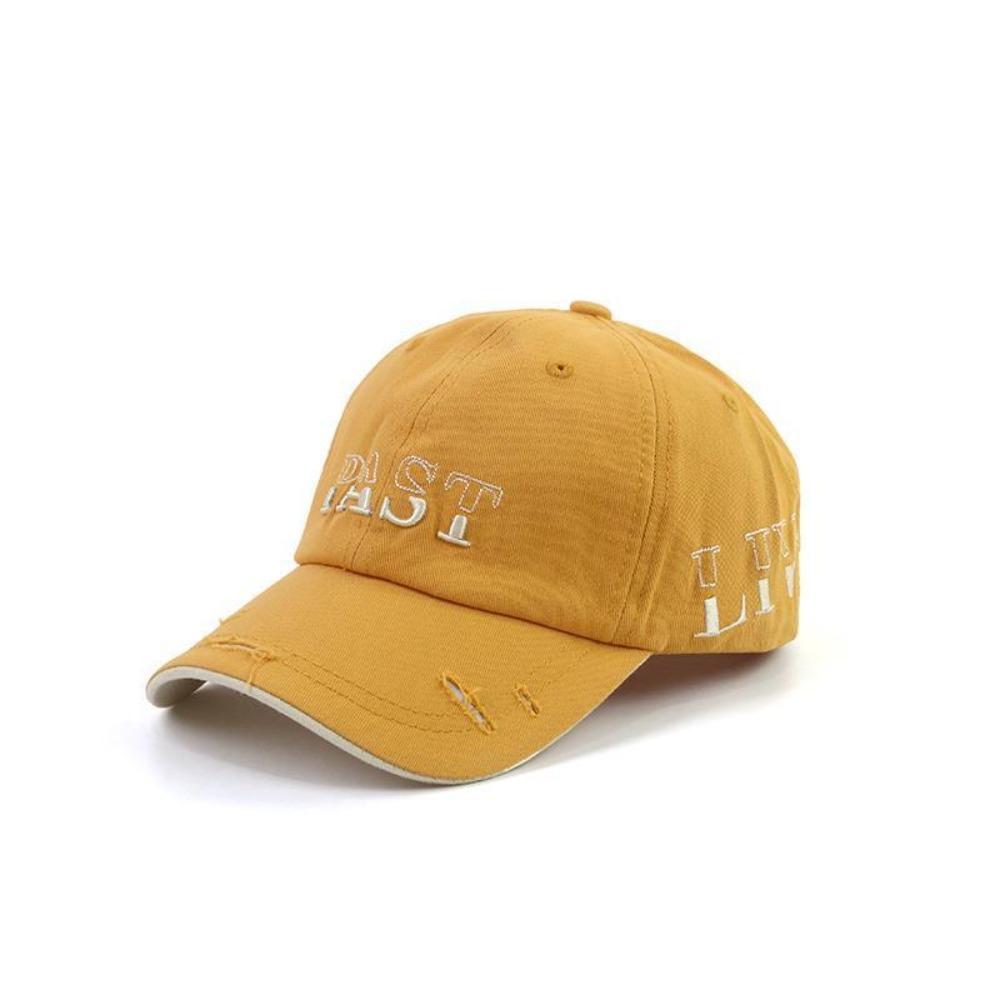 Letter Embroidery Tattered Jeans Sun Hat Cotton Peaked Cap Simple American Retro  Baseball Cap  Men