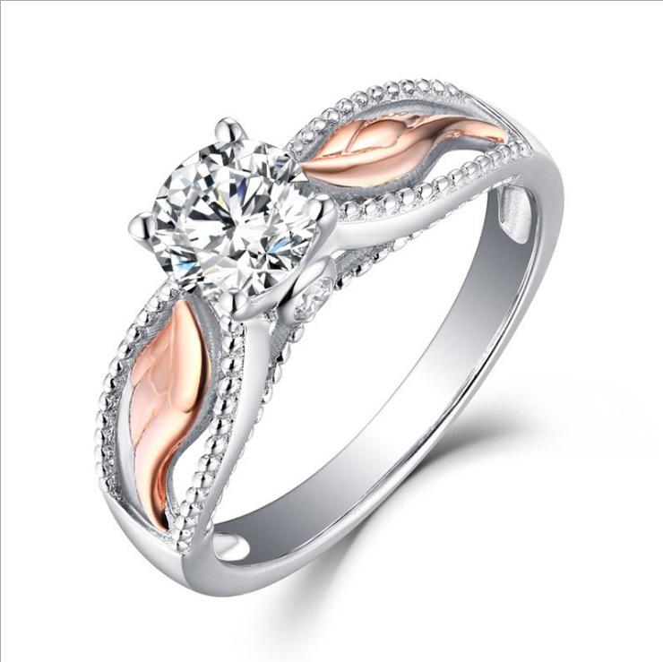 Angel Wings Zircon Women's Ring: European & American Hot-Selling Creative Design