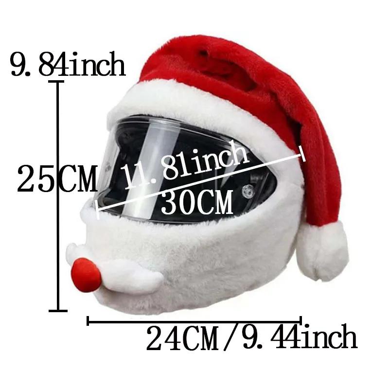 Christmas Santa Claus Motorcycle Helmet Cover Full Face Safe Hat Cycling Helmet Santa Racing Cap Merry Christmas Decoration Gift