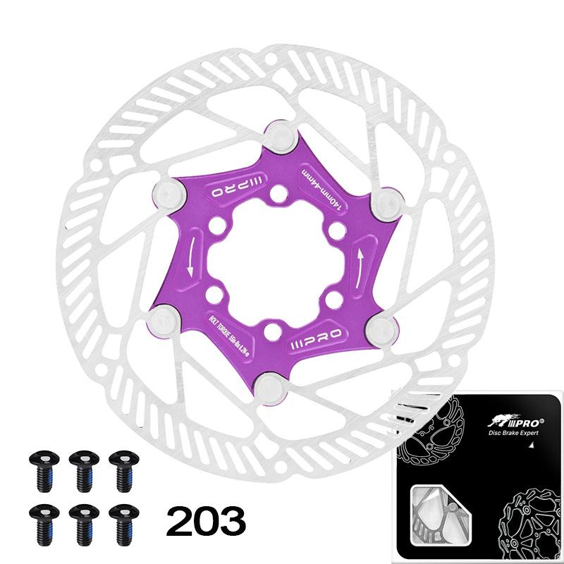 IIIPRO Tarcza Hamulcowa Rotor Rowerowy 140/160/180/203MM Tarcza Hamulcowa Roweru Szosowego Odprowadzanie Ciepła 6 Śrub Pływający Rotor Rowerowy
