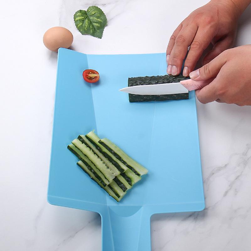 Portable Double-Sided Plastic Cutting Board - Multi-purpose Foldable Chopping and Draining Board for Kitchen or Restaurant.