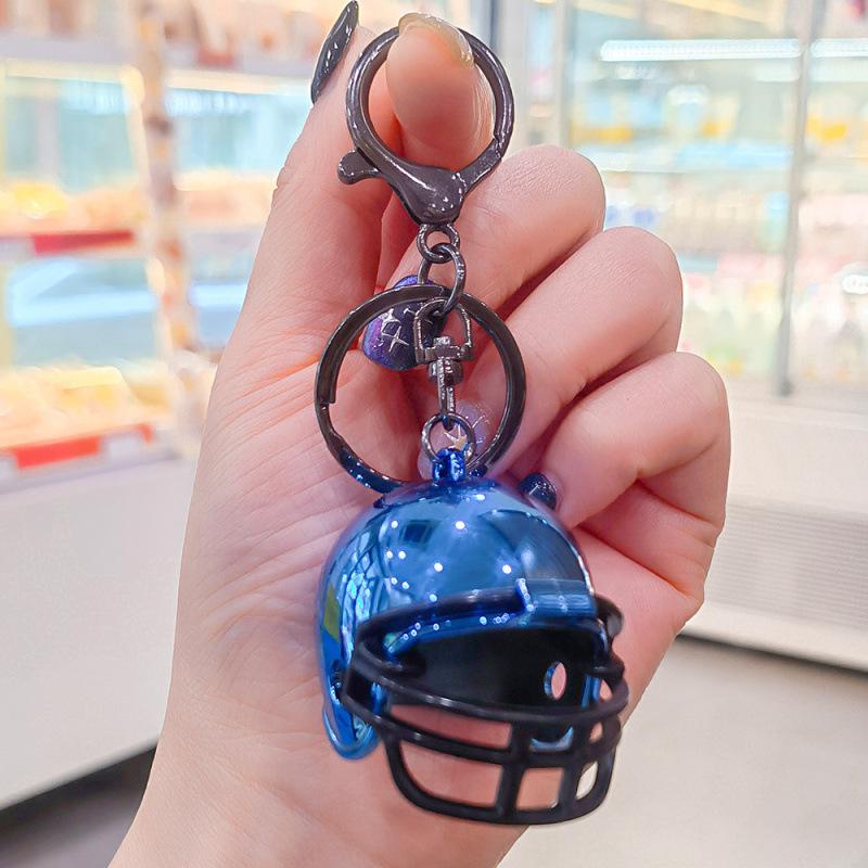 Portachiavi Casco da Rugby Stile Americano Giocattolo in Miniatura