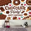 2D Sweet Chocolate Party Backdrop - Birthday Dessert Table Photo Booth Background