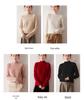 Women's 100% Pure Cashmere Semi-High Neck Sweater: Autumn/Winter 2026 Loose Knit Base Layer with Rolled Hem