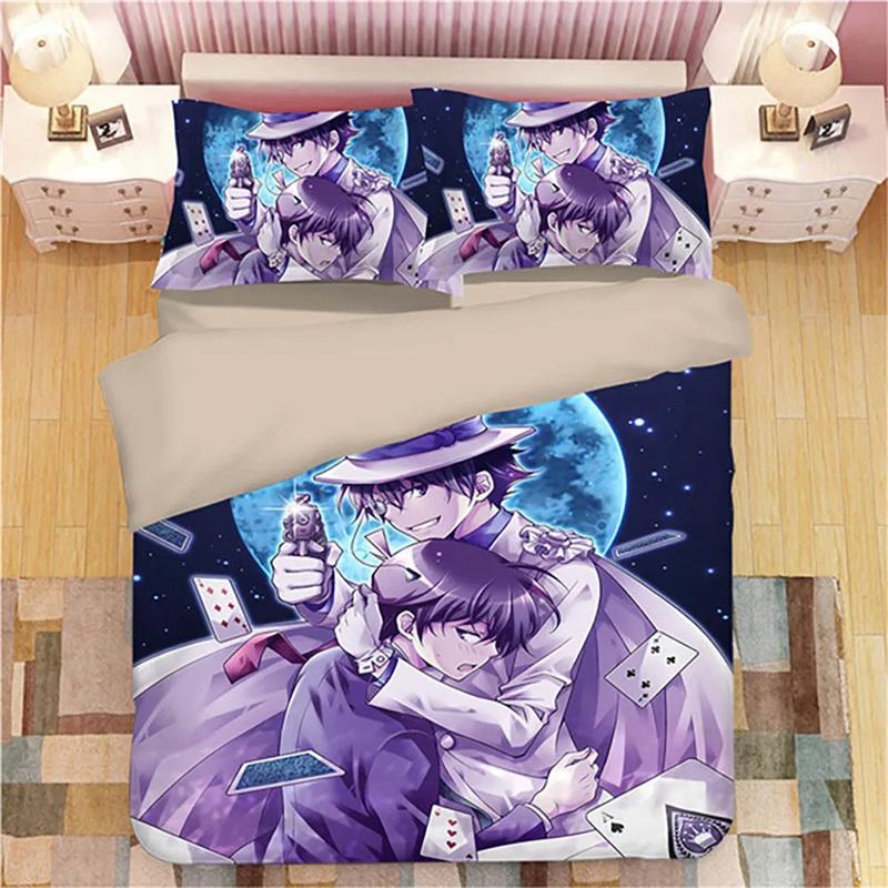 Anime Detective Conan Shinichi Bedding Set,Duvet Cover Comforter Bed Set Quilt Cover Pillowcase,King Queen Twin Size Boys Girls