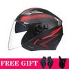 Dual Lens Motorcycle Helmet Men Women Retro Style Full Face Riding BLD Bike Scooter