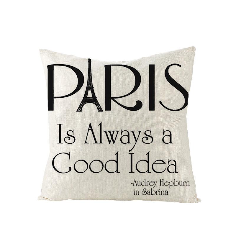 Home Furnishings Nordic Polyester Cushion Cover Black Letter Digital Print Cushion Cover Cushion Cover