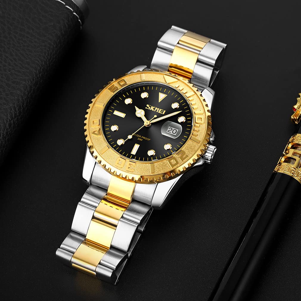 Classic Watches Men Waterproof Calendar Watch For Man Luxury Stainless Steel Business Clock New