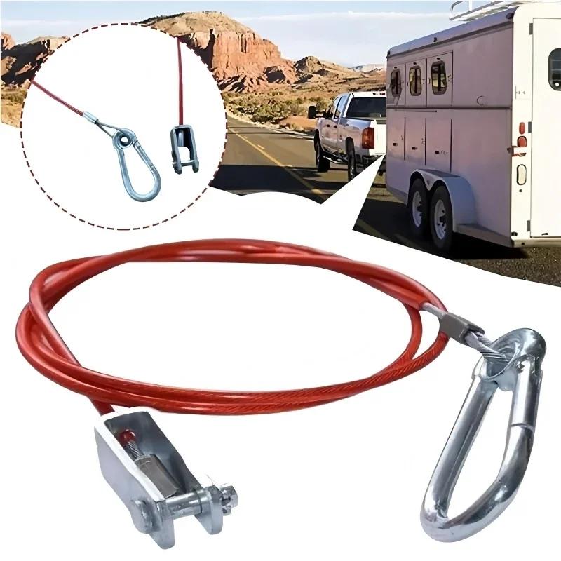 Heavy Duty Durable Stainless Steel Caravan Trailer Breakaway Rope Brake Cable Safety Wire Braked Hitch Accessories Parts Kit.