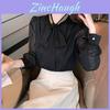 Soft Satin Pearl Bow Tie Front Shirt For Office And Casual Wear