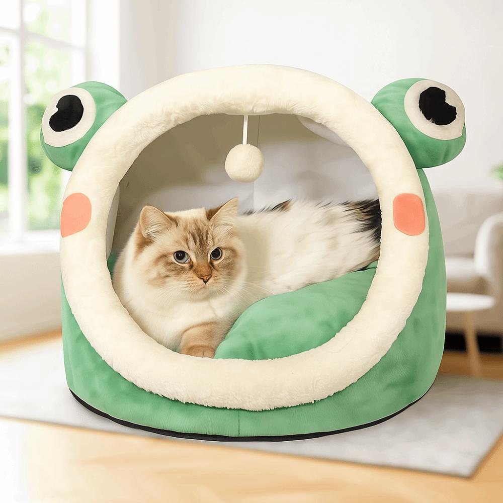 Comfort Pet House Green Frog Sleeping Nest Bed Cute Cat Dog Bed  For Puppy Kitten