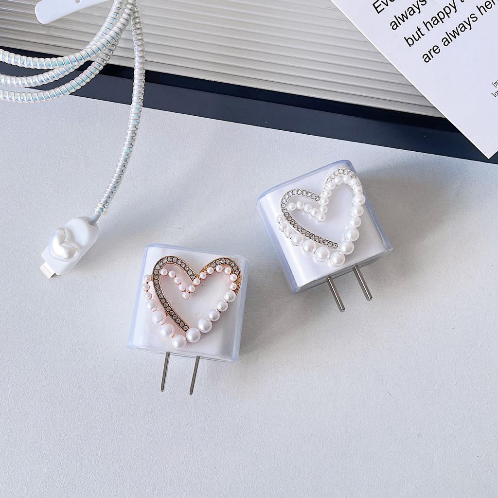 Flash Diamond Love Applies To Apple 14 Charger Protective Case iPhone13 Data Cable 20w Fast Charging Head 15Pro
