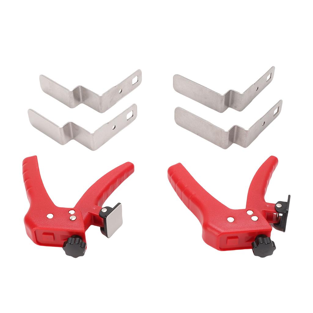   Drawer Fixing Clamp, Stainless Steel Drawer Front Clamp with Rubber Pads, Ergonomic Drawer Front Mounting Tool for Cabinet Face, Bowl Cabin