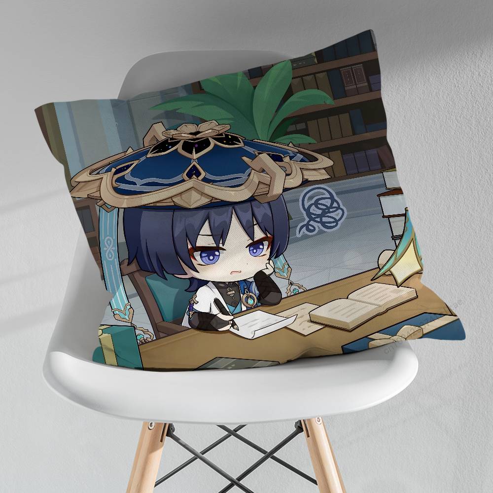 Genshin Impact WWanderer pillow over living room sofa cushion cover home decoration bedroom room bed pillow cover