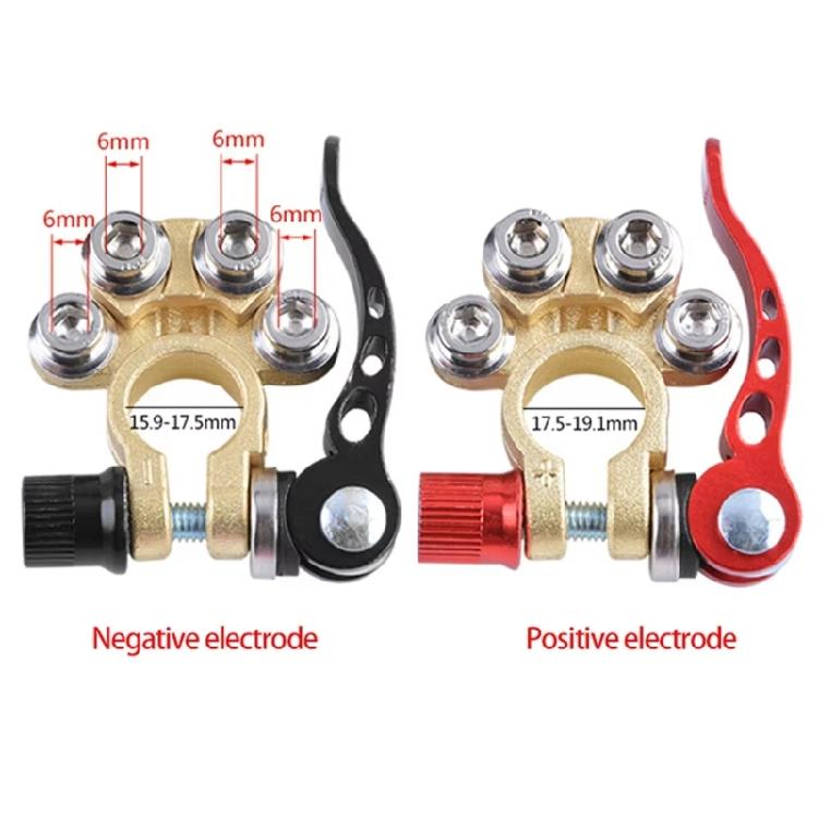 Positive Negative Battery Cable Ends 4 Way Quick Disconnect Battery Terminals Connector with Wrench Easy Installation