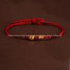 Year of the Horse Gold Wealth Bracelet with Pixiu, Clover Charm, and Red Rope