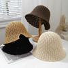 Hat Women's Summer Bucket Hat Outdoor Travel Sunscreen Hat Woven Hollow Sunshade Casual Versatile Washbasin Hat
