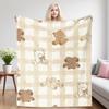 Prüfen Sie Teddy-Schlafdecke, Flanelldecke, Geeignet für Sofas, Betten, Autos, Zimmer, Büros, Camping, Exquisite Geschenkdecken