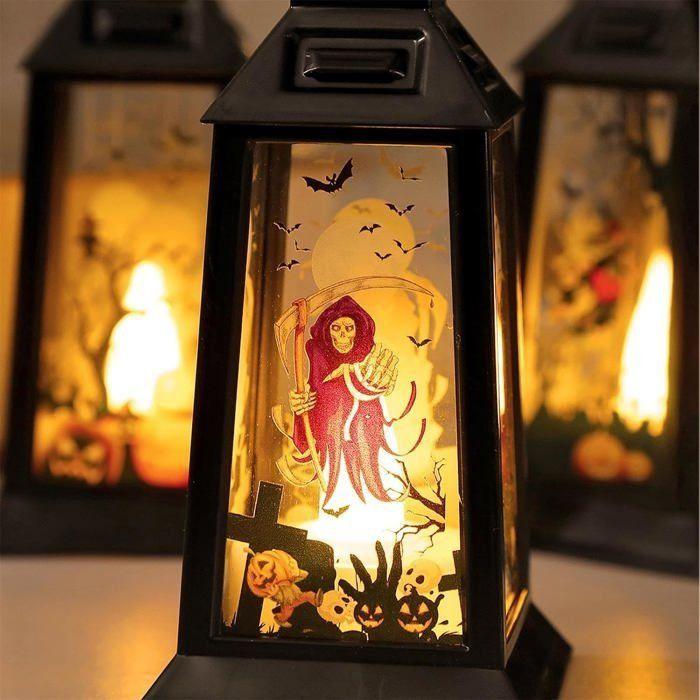 Décoration Halloween - AIMOONSA - Lot de 3 pièces - LED - Noir plastique - À piles