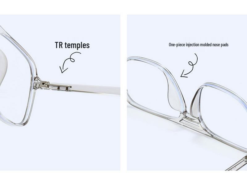 Stylish Anti-Blue Light Glasses: Women's Simple Korean TR90 Double Bridge with Myopia Prescription