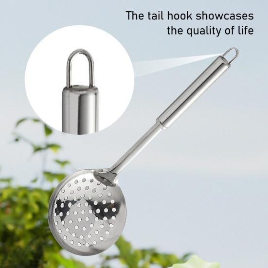 2Pcs Stainless Steel Colander And Skimmer Set Heavy-Duty Kitchen Strainer with Hanging Hooks Multi-Purpose Utensils for Pasta Frying Steaming