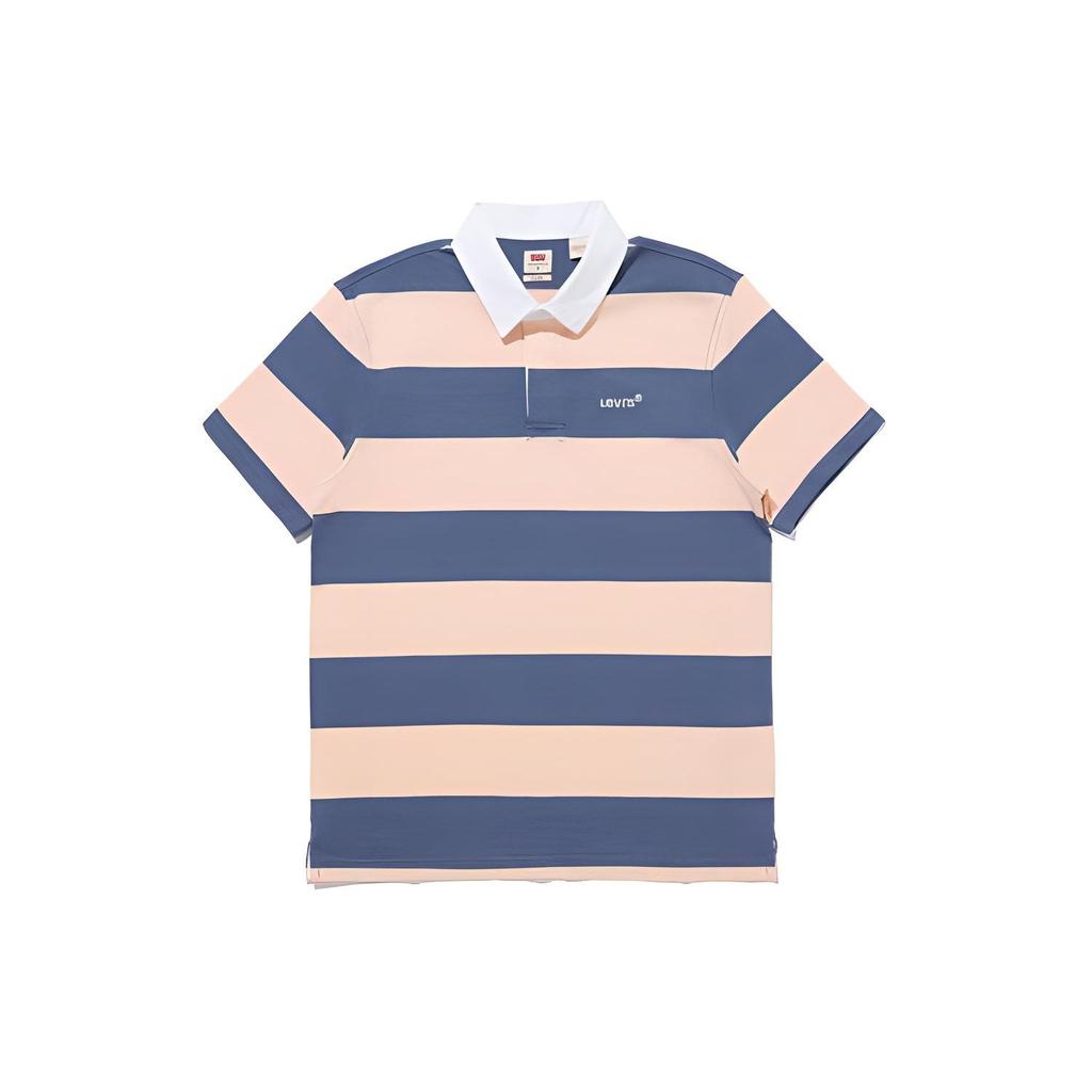 Levis Striped Color Block Polo Shirt Men Tops Navy-Blue A5798-0007