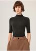 Women's 18-Gauge Fine-Spun Yangtze Yarn 100% Wool Mid-Sleeve Spring Slim-Fit Base Layer Top