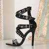 Eilyken Summer Fashion Hollow Out Buckle Strap Zipper Sandals Woman's Sexy Thin Heels Party Prom Elegant Ladies Shoes