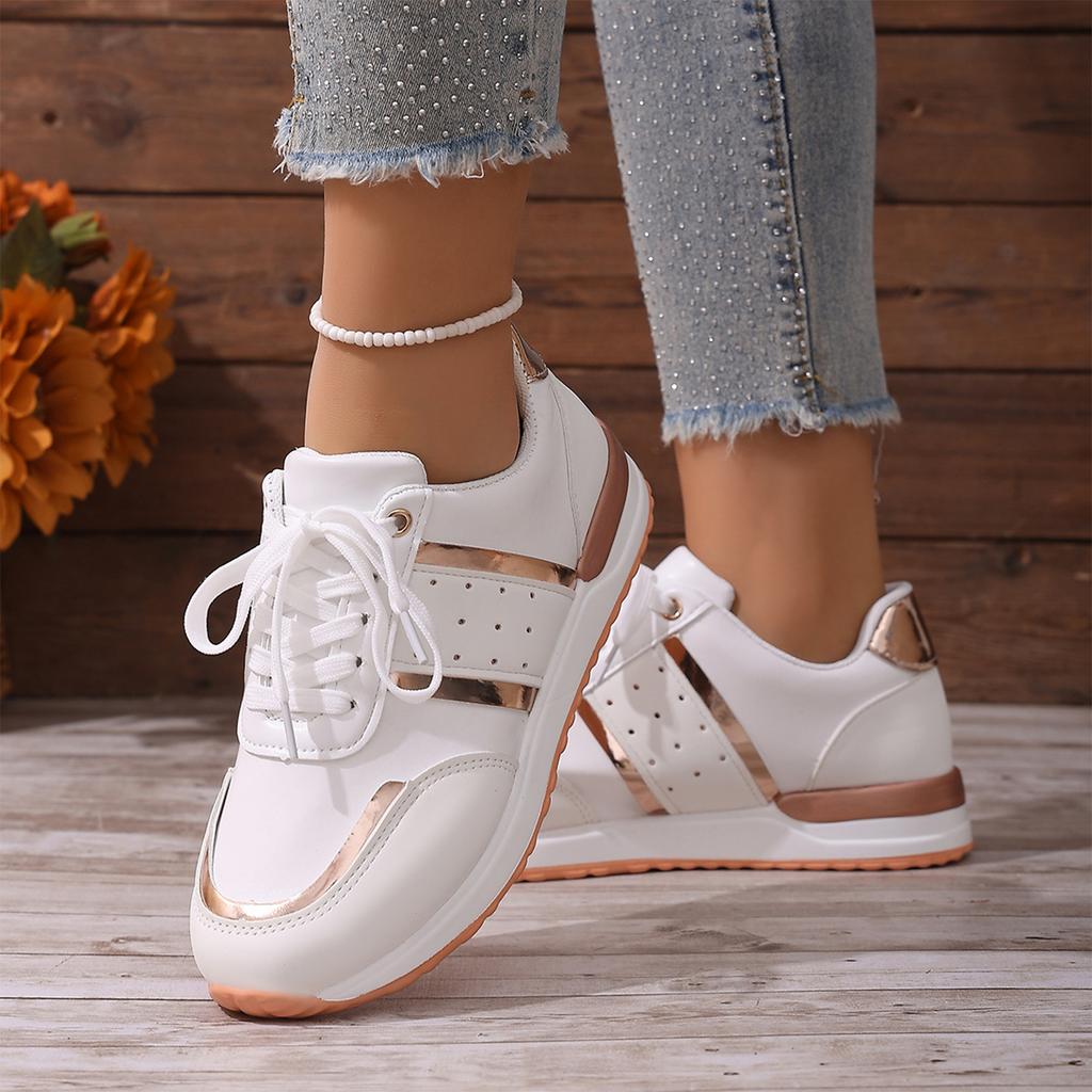 Women's Thin Strap Casual Platform Sneakers Lightweight Breathable Sport Shoes Slip Resistant Sole Comfortable Fit Durable Construction