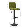 Bar Stool Set of 2 Light Green Velvet