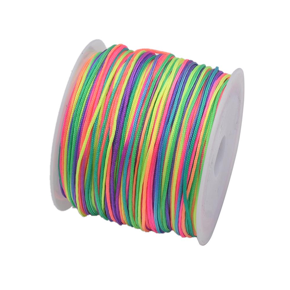 50Yds 0.8mm Crafts Nylon Cord For Jewelry Making Beading Braided Nylon Satin String for Bracelets Rattail Trim Chinese Knot