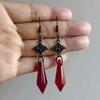 Gothic Style Bat Waterdrop Crystal Earrings For Women With Handcrafted Alloy Design
