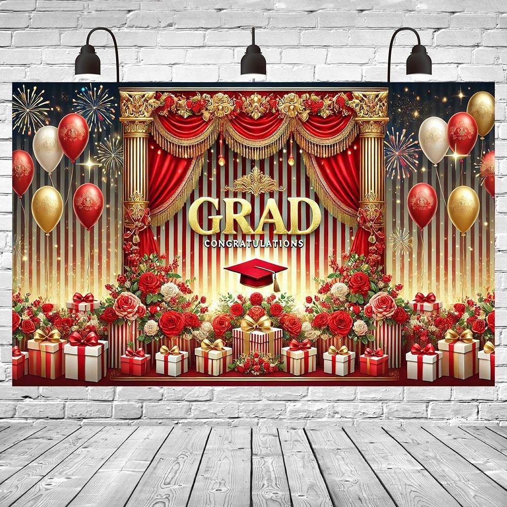 Congrats Grad Graduates Background Celebrate Happy Graduation Banner  Photography Props