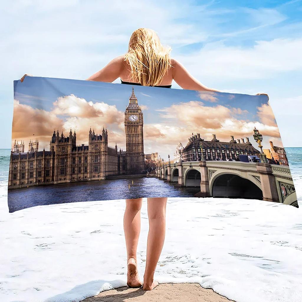 Large Plush Microfiber Beach Towel Quickly Absorbs Water, Fast Drying, Easily Shake Off Sand,Gym Poolside Sunbed Throw for Women