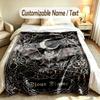 Fantasy Magic Theme Soft Blanket Personalized Custom Name Text Print Warm Blanket Home Sofa Bedroom Decor