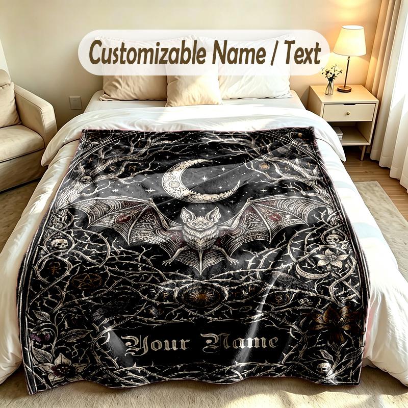 Fantasy Magic Theme Soft Blanket Personalized Custom Name Text Print Warm Blanket Home Sofa Bedroom Decor