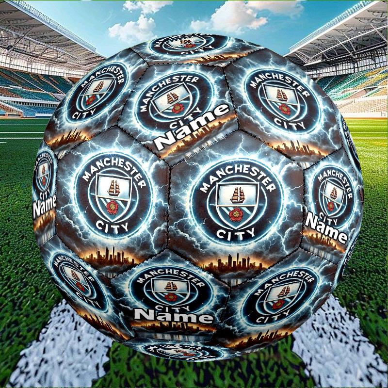 Individueller Name Personalisierter Manchester City FC-A Druck Größe 5 Fußball Training & Spiel Fußball, für Team, Kicken, Geschenk für Fußball-Enthusiasten