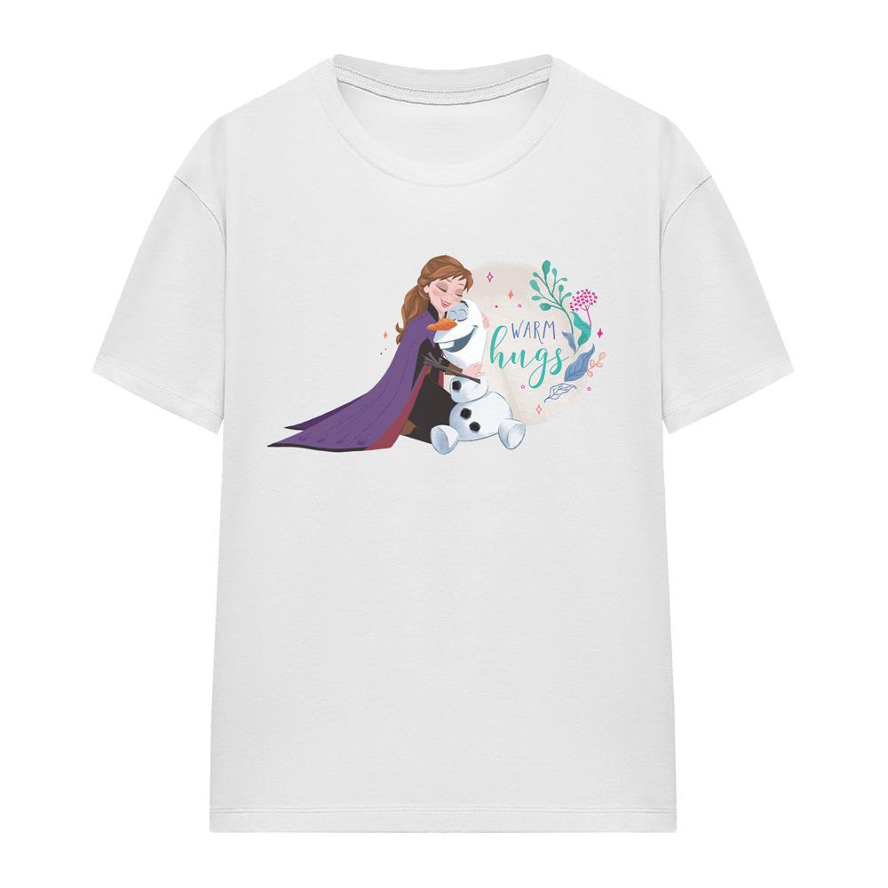 Frozen Womens/Ladies Like Warm Hugs Anna And Olaf T-Shirt