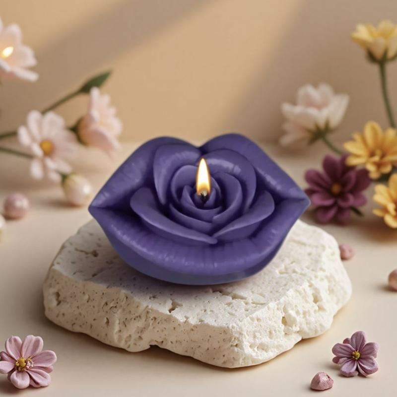Silicone Molds Rose Lip Candle Molds Epoxy Resin Molds Craft Molds Castings Molds Plasters Molds for Candle Making