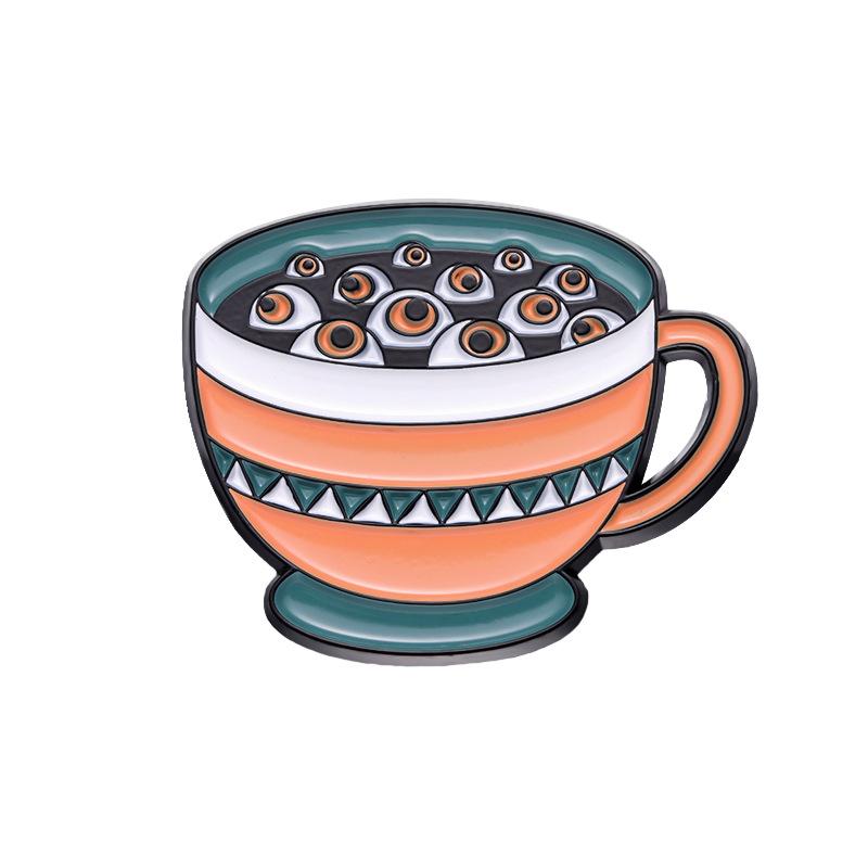 

Eyecatching Halloween Brooch Featuring Skeleton Heart Cup And Design Butterfly XZ8567